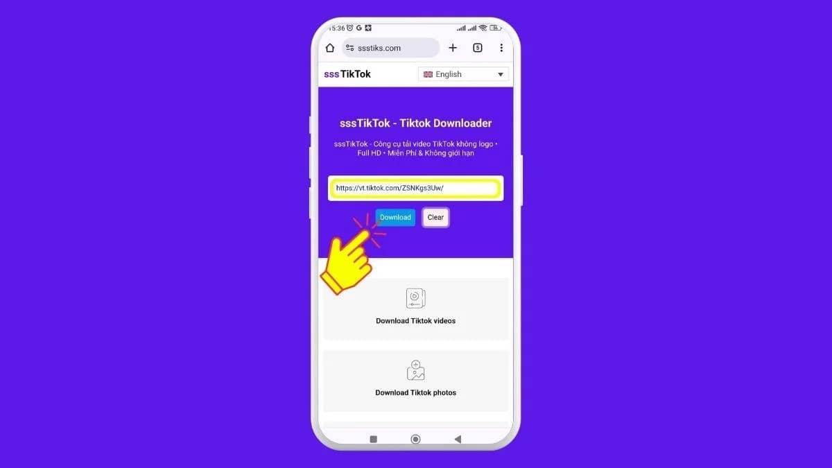 Rekatkan Tautan ke Kotak Input sssTikTok