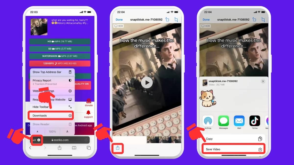 다운로드한 비디오를 iPhone의 사진 앱에 저장하는 방법